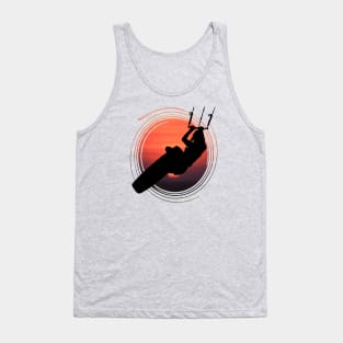 Kitesurfer Kitesurfing Lover Black Silhouette Sunset Tank Top